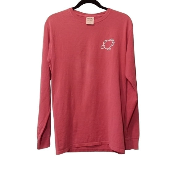 Comfort Colors Shelly Cove long sleeve cotton t-shirt deep pink Size small - Picture 4 of 5